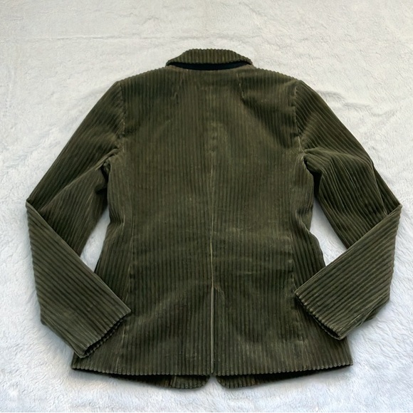 Like New J. Crew Green Ribbed Corduroy Blazer, Size 4 - Picture 6 of 9